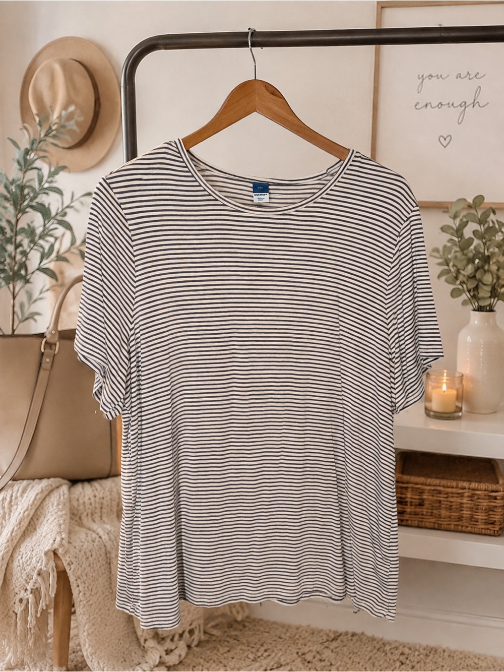 Old Navy Striped Short Sleeve Top – Size Large